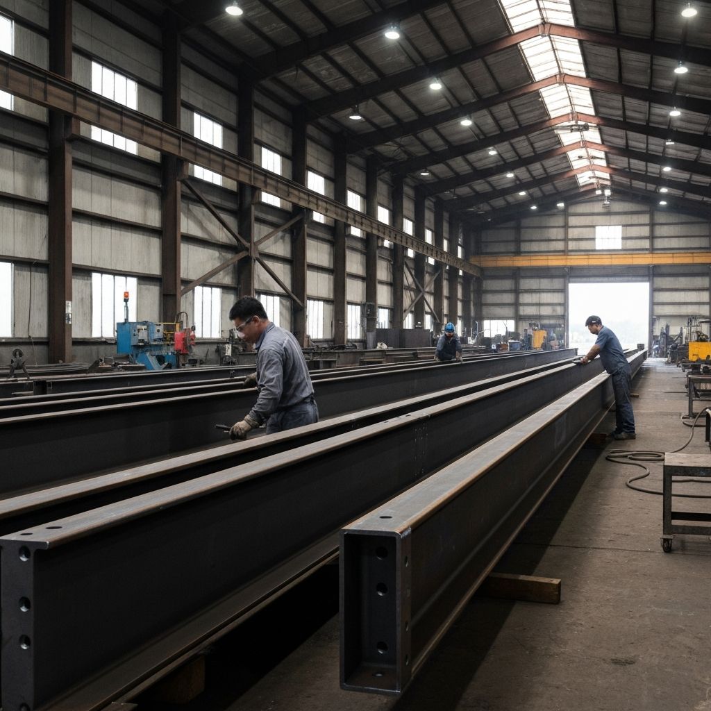 Steel beams fabrication workshop - Steel grades selection guide